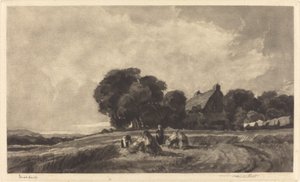 Hütte und Erntearbeiter