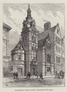 Hampstead Public Baths, Finchley-New-Road von Frank Watkins