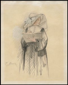 Eine Nonne mit einem Buch und einem Stift, 1827-1887