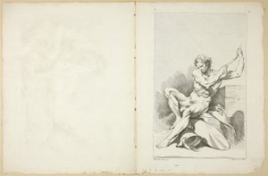 Akademischer Akt (recto und verso), aus Seconde Livre de Figures d’Academies gravées en Partie par les Professeurs de l’Académie Royale von François Boucher
