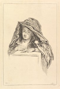 Büste einer Frau mit Kapuzenmantel, 18. Jahrhundert von François Boucher