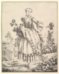 Blumenmädchen, 18. Jahrhundert von François Boucher