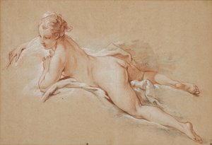Femme allongée sur le ventre von François Boucher