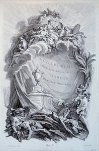 Frontispiz für eine Serie von Platten über das Grab von Wilhelm III., Prinz von Oranien und König von England (1650-1702). Zeichnung von Francois Boucher (1703-1770) 18. Jahrhundert. Paris, Louvre Museum