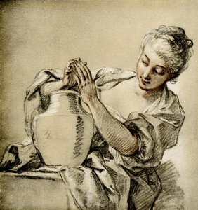 Mädchen an einem Brunnen
