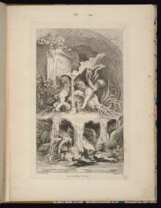 Tafel 7, Receuil de Fontaines (Sammlung von Brunnen) von François Boucher