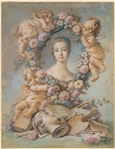 Porträt der Marquise de Pompadour 1721-1764, 1754 von François Boucher