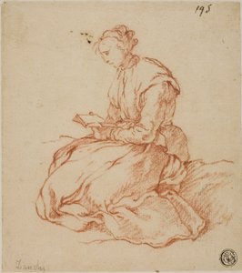 Sitzende Frau beim Lesen von François Boucher