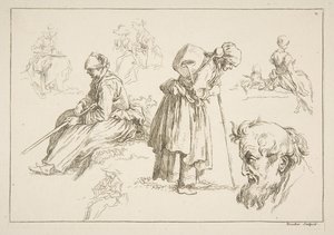 Blatt mit Skizzen, 1753
