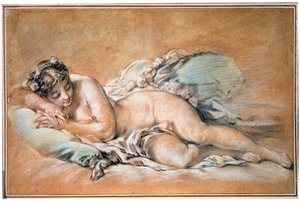 Schlafende junge Frau, 1758 von François Boucher