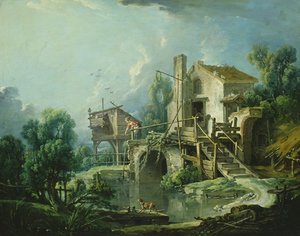 Die Quiquengrogne-Windmühle in Charenton, oder die Charenton-Windmühle, ca. 1750-60