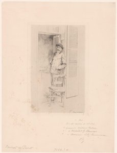 Porträt von Félix Hilaire Buhot von François Courboin (signed by artist)