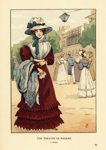 Frau vor dem Théâtre du Gymnase, Paris