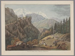 Ansicht des Tals bei Chamonix