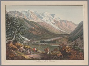 Ansicht des Tals bei Chamonix