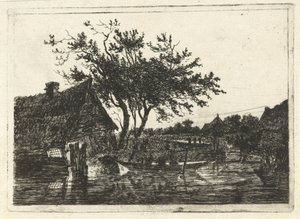 Flusslandschaft mit Bauernhof