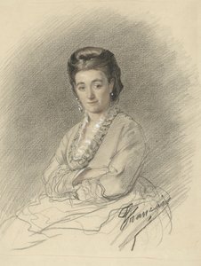 Sitzende Dame, die Arme verschränkt von François Louis Français (signed by artist)