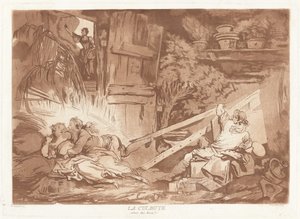 Der Sturz (La Culbute) von François Philippe Charpentier after Jean Honoré Fragonard, published by Pierre François Basan