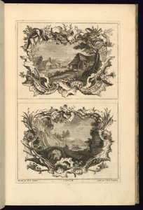 Entwurf für zwei Kartuschen von François de Cuvilliés the Elder