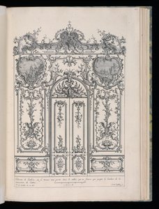 Wand mit Doppeltür, Livre de Lambris (Buch der Täfelung) von François de Cuvilliés the Elder