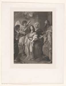 Maria als junge Frau, von Engeln geschmückt, in Anwesenheit von Joachim und Anna von François de Meersman