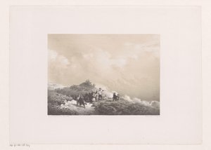 Menschen in den Dünen beobachten ein Schiff in Not von Frans Arnold Breuhaus de Groot