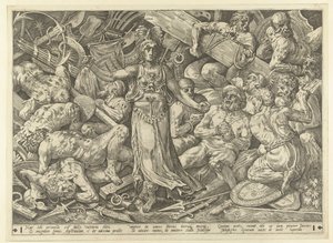Victoria umgeben von Gefangenen und Trophäen von Frans Floris (I)