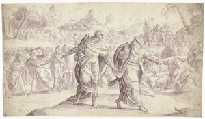 Josua lässt die fünf Könige der Ammoniter hinrichten (Historie von Josua) von Frans Francken (I)