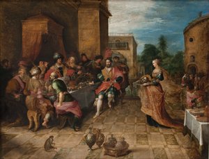 Das Festmahl des Herodes. Salome präsentiert den Kopf Johannes des Täufers