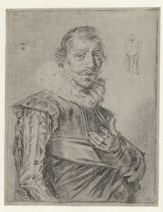 Porträt eines jungen Mannes mit ausgestreckter Hand von Frans Hals (manner of)