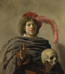 Bildnis eines jungen Mannes mit Totenschädel (Vanitas)