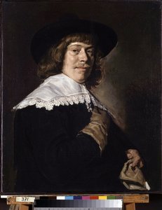 Porträt eines jungen Mannes mit einem Handschuh von Frans Hals