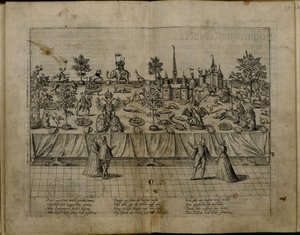 Die Hochzeit von Herzog Johann Wilhelm von Jülich-Kleve-Berg und Jakobea von Baden, 1585 von Frans Hogenberg