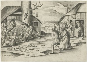 Maria und Josef bei einer Herberge