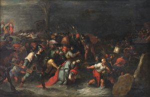 Christus wird nach seiner Verhaftung durch den Bach Cedron geschleppt von Frans II the Younger Francken