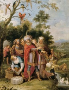 Noah und seine Familie auf dem Weg zur Arche, ca. 1620