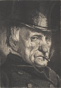 Mann mit Hut und Zigarre von Frans Schwartz