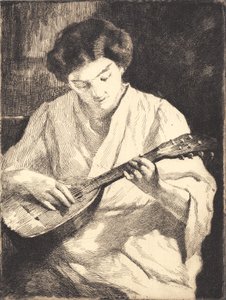 Mandolinspielende Dame von Frans Schwartz