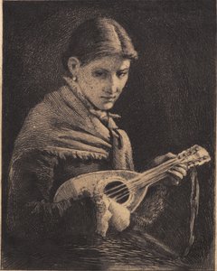 Junges Mädchen mit Mandoline von Frans Schwartz