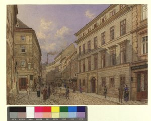 Blick in die Riemergasse gegen die Singerstraße von Franz Alt