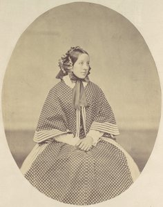 [Junge Frau im gepunkteten Kleid], 1850er-60er Jahre