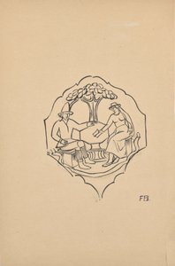 Bauernpaar (Zwickelfüllung eines Möbelstücks?) von Franz Barwig d. Ä.