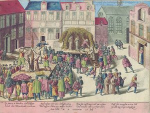 Hinrichtung in Brügge durch Verbrennen von drei Mönchen wegen Sodomie, 28. Juni 1578