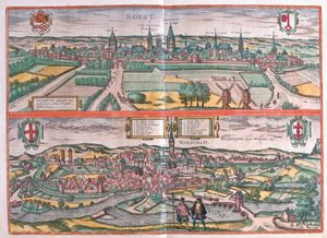 Soest und Warburg, Deutschland (Gravur)