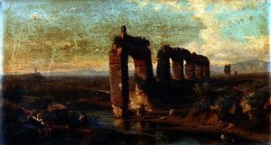 Ansicht des Claudianischen Aquädukts in der römischen Campagna