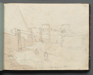 Album mit Ansichten von Rom und Umgebung, Landschaftsstudien, Seite 06a: Rom von der Porta...