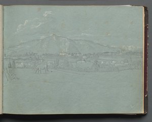 Album mit Ansichten von Rom und Umgebung, Landschaftsstudien, Seite 10a: Römische Landschaft von Franz Johann Heinrich Nadorp