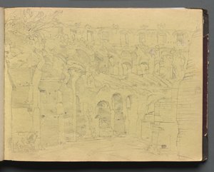 Album mit Ansichten von Rom und Umgebung, Landschaftsstudien, Seite 12a: Römische Ruinen von Franz Johann Heinrich Nadorp
