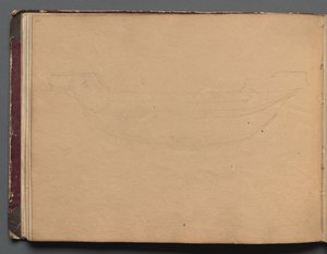 Album mit Ansichten von Rom und Umgebung, Landschaftsstudien, Seite 19b: Skizze eines Bootes von Franz Johann Heinrich Nadorp