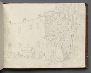 Album mit Ansichten von Rom und Umgebung, Landschaftsstudien, Seite 31a: Römische Architekturstudie